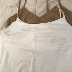 2 tank tops. Beige and White.